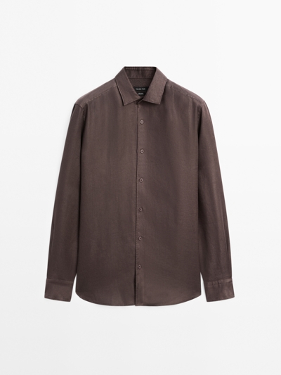 Massimo Dutti Рубашка из легкого  твила с регулярной посадкой купить с доставкой.
