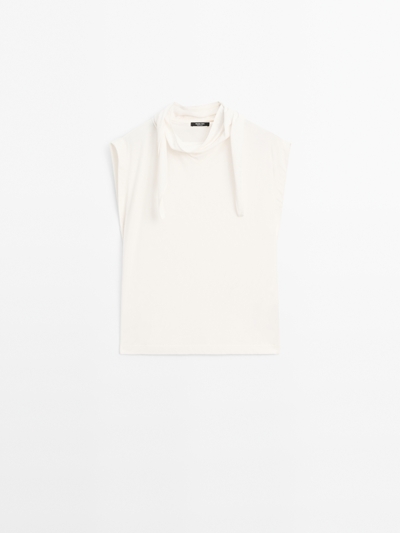 Massimo Dutti Топ с деталью завязки на шее