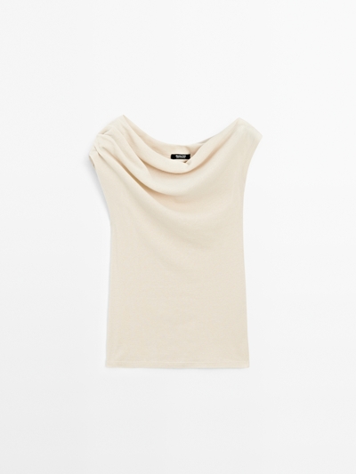 Massimo Dutti Топ из 100% хлопка с ассиметричным кроем