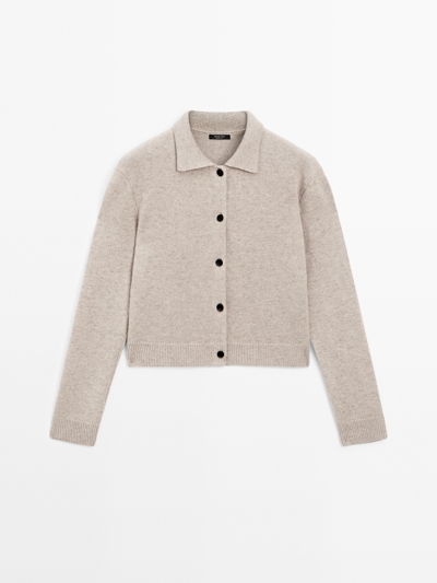 Massimo Dutti Кардиган с отложным воротником из смесовой шерсти купить с доставкой.