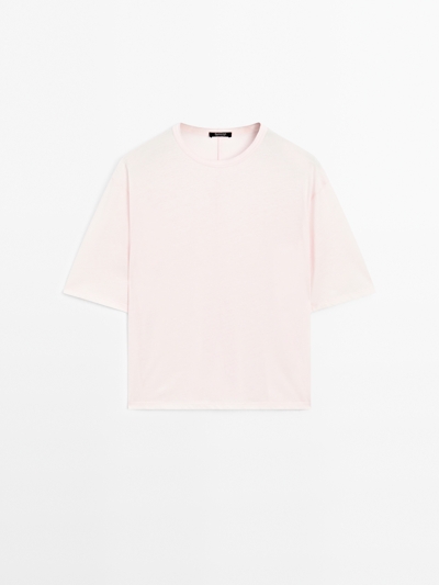 Massimo Dutti Футболка с короткими рукавами из 100% хлопка купить с доставкой.