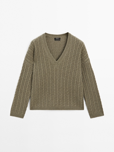 Massimo Dutti Свитер вязаный OVERSIZE из 100% кашемира купить с доставкой.
