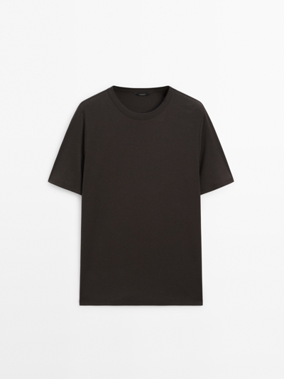 Massimo Dutti Футболка из хлопкового микса с коротким рукавом купить с доставкой.
