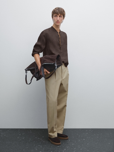 Massimo Dutti Рубашка с регулярной посадкой и стойкой воротник купить с доставкой.