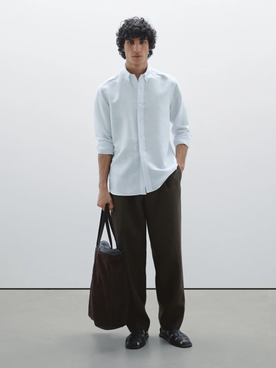 REGULAR FIT SHIRT WITH LINEN