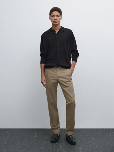 Хлопковые брюки слим фит