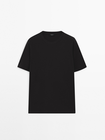 Massimo Dutti Футболка с коротким рукавом из хлопково-вискозного смесового материала купить с доставкой.
