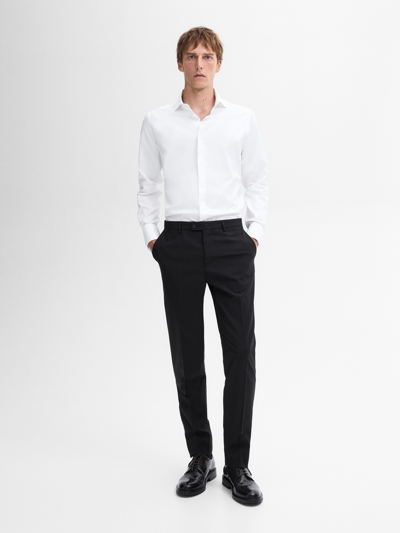 Massimo Dutti Рубашка из твила с двойной манжетой в зауженном крое купить с доставкой.