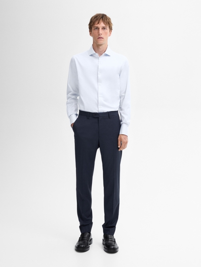 Massimo Dutti Рубашка SLIM FIT с двойной манжетой из хлопка купить с доставкой.