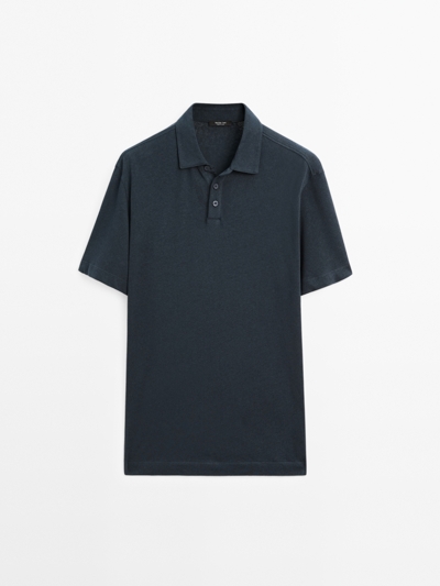 Massimo Dutti Поло из льняной смеси с коротким рукавом купить с доставкой.