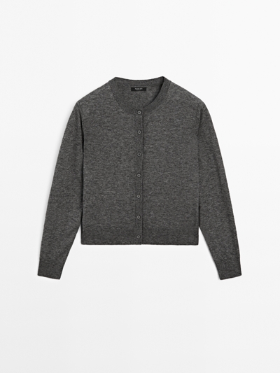 Massimo Dutti Кардиган из шерстяной смеси с округлым вырезом купить с доставкой.