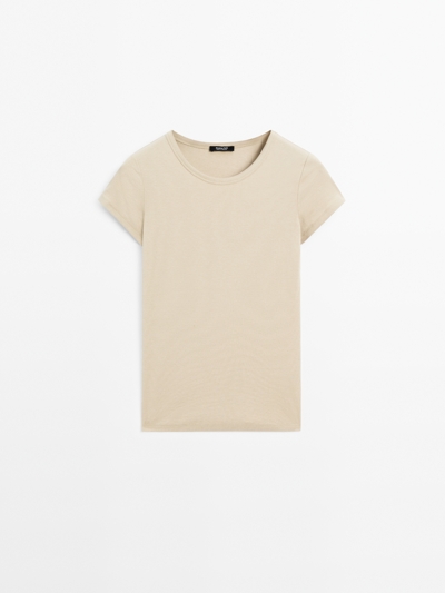 Massimo Dutti Футболка из хлопкового микса с коротким рукавом купить с доставкой.