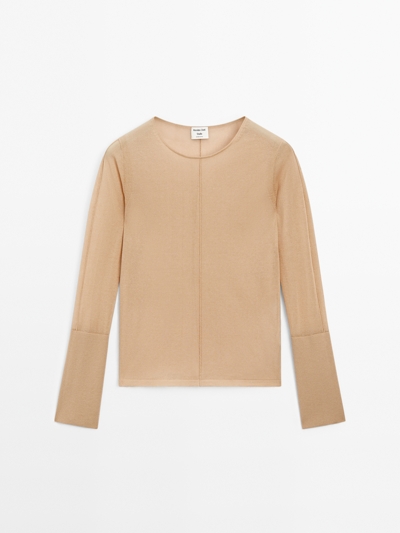 Massimo Dutti Свитер из хлопкового смесового материала с деталями шва - STUDIO купить с доставкой.