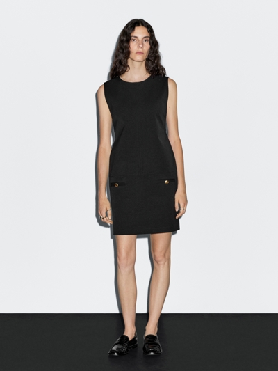 Massimo Dutti Платье с короткой длиной и деталями пуговиц