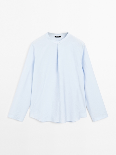 Massimo Dutti Блузка с длинным рукавом и воротником купить с доставкой.