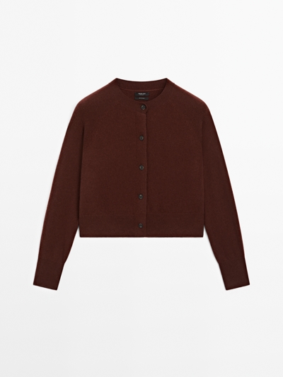 Massimo Dutti Кардиган с длинным рукавом из 100% кашемира