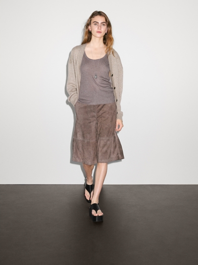 Massimo Dutti Кардиган с V-образным вырезом из 100% кашемира в оверсайз стиле