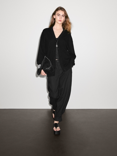 Massimo Dutti Кардиган с V-образным вырезом идеального размера из 100% кашемира