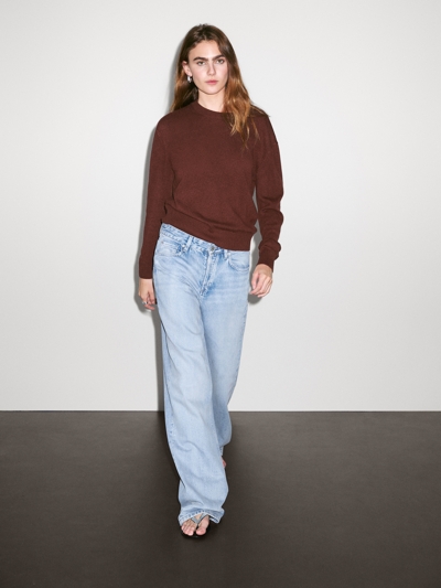 Massimo Dutti Джемпер с круглым вырезом из 100% кашемира