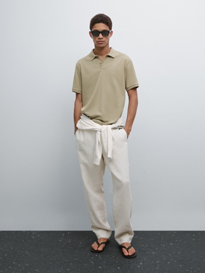 Massimo Dutti Поло из микротекстурированного хлопка