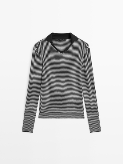 Massimo Dutti Поло с длинным рукавом в полоску купить с доставкой.