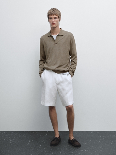 Massimo Dutti Поло вязанный свитер из хлопка