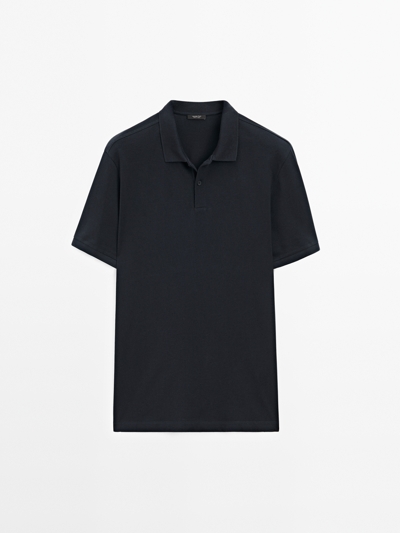 Massimo Dutti Поло из микроструктурированного пике из хлопка