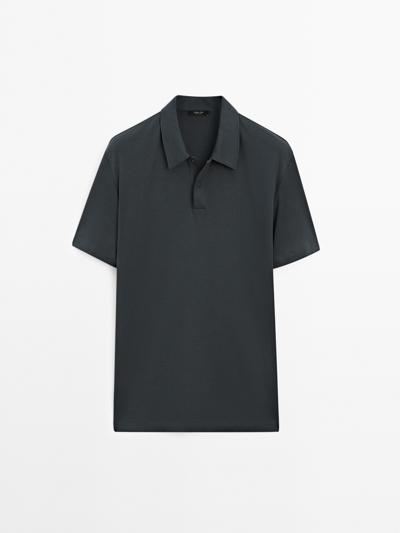 Massimo Dutti Поло с коротким рукавом и застежкой на кнопку