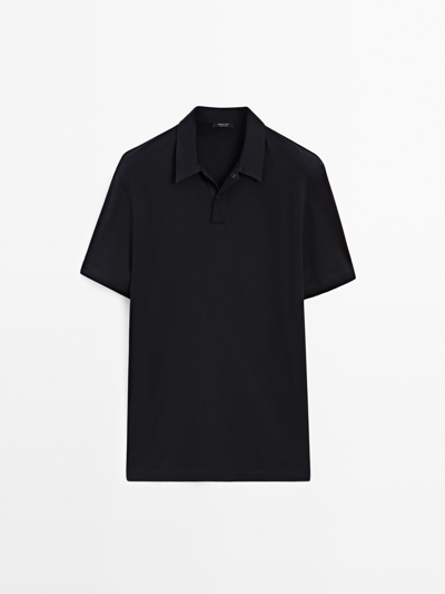 Massimo Dutti Поло с короткими рукавами и застежкой на кнопки