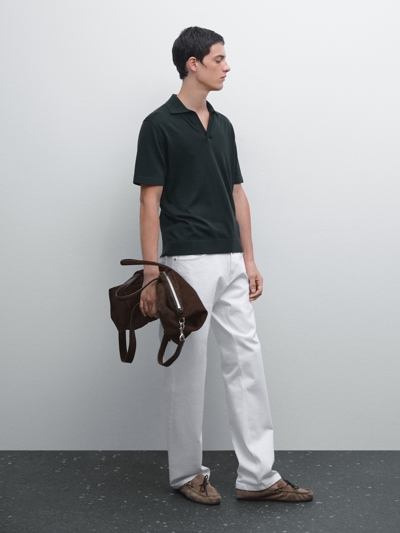 Massimo Dutti Поло с V-образным вырезом вязаное или кружевное