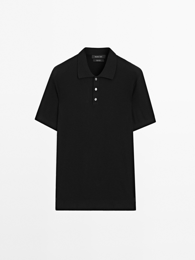 Massimo Dutti Поло из 100% хлопкового рубчатого трикотажа