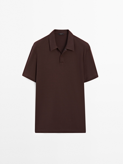 Massimo Dutti Поло с коротким рукавом и застежкой на кнопках