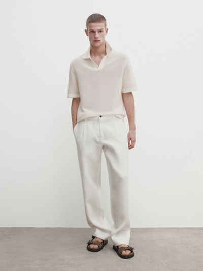SHORT SLEEVE TEXTURED KNIT POLO SHIRT