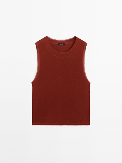 Massimo Dutti Майка без рукавов с двойной обвязкой