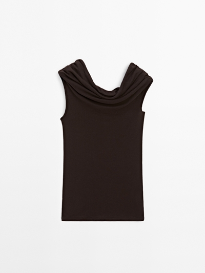 Massimo Dutti Топ из 100% хлопка с асимметричным вырезом