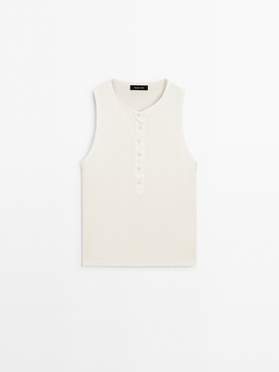 Massimo Dutti Топ с деталями контрастного оттенка