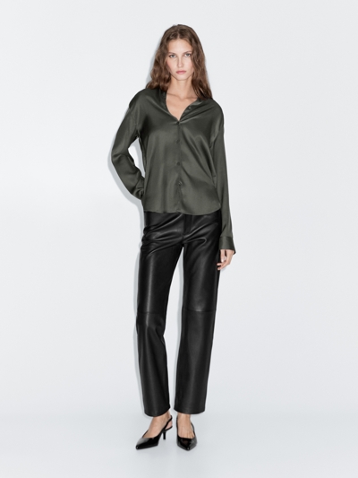 Massimo Dutti Рубашка из шелковистого атласа