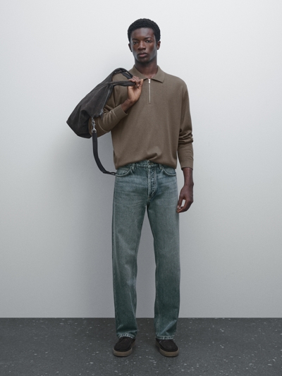 Massimo Dutti Поло из вязаного полотна с молнией