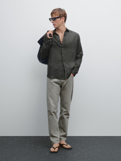 Massimo Dutti Рубашка из 100% льна, свободного кроя