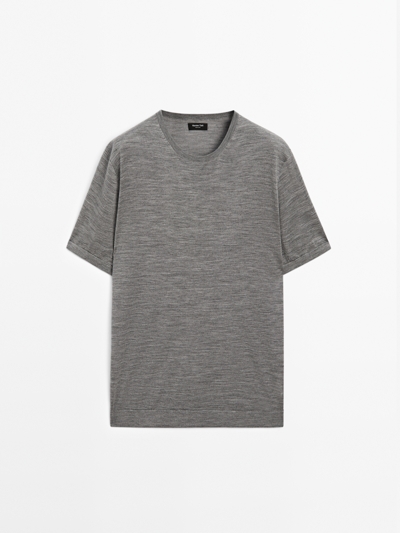 Massimo Dutti Футболка из трикотажа шерстяно-микрофибры с коротким рукавом купить с доставкой.