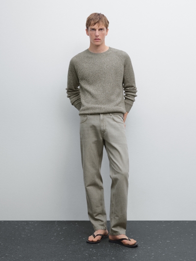 Massimo Dutti Пуловер с круглым вырезом из мулене