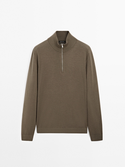 Massimo Dutti Свитер с высоким воротником на молнии