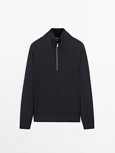 Massimo Dutti Пуловер из вязаного полотна с мокрым воротником и молнией купить с доставкой.