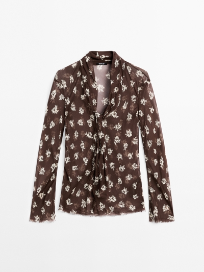 Massimo Dutti Рубашка с галстуком-шарфом