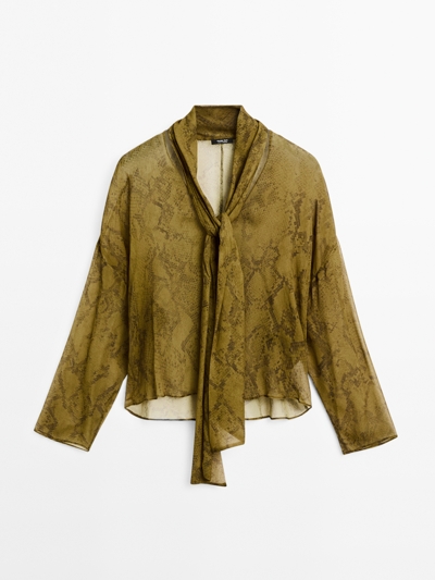 Massimo Dutti Блузка с животным принтом