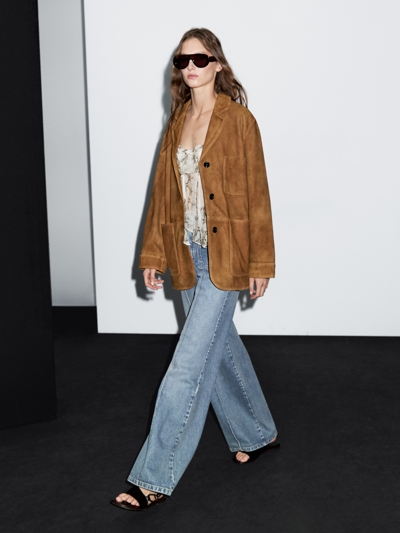 Massimo Dutti Пиджак с карманами из замши