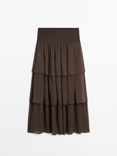 Massimo Dutti Юбка с леяной баской