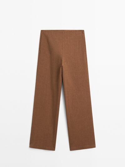 Massimo Dutti Широкие брюки из льна
