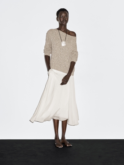 Massimo Dutti Свитер с лодочным вырезом из вязаного мулине