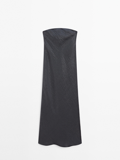 Massimo Dutti Платье миди без бретелей купить с доставкой.
